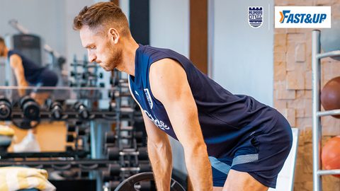 The Islanders working out at the gym fuelled by Fast&Up