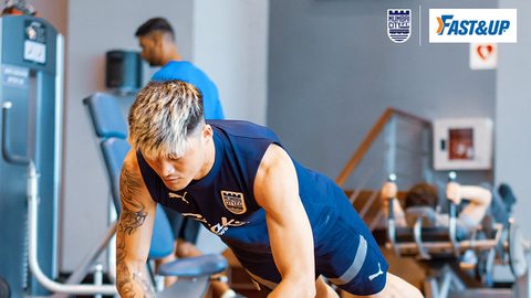The Islanders working out at the gym fuelled by Fast&Up