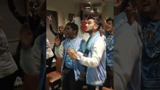 Pure joy at the #CFCMCFC Screening with West Coast Brigade as Nathan equalizes🤩 #ISL #AamchiCity 🔵