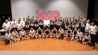 The Islanders with the new JBL headphones