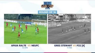 Apuia’s superb first time finish 🆚 Greg’s lovely freekick just around the wall 💥 | #MCFCGoalCup23