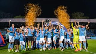 One year to the day #TheIslanders lifted our second #ISL League Winners' Shield at the Arena 🩵🔥