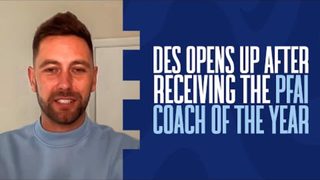 Des speaks up after receiving the PFAI Coach of the Year